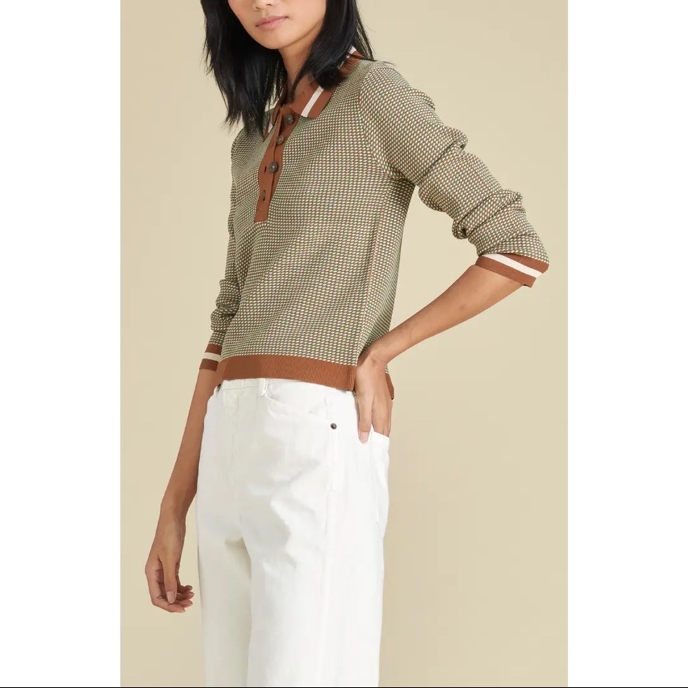 Veronica Beard Hildy Long Sleeve Polo